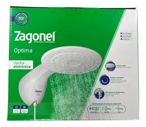 Chuveiro Eletrônico Zagonel Optima 7700W 220V - Branco